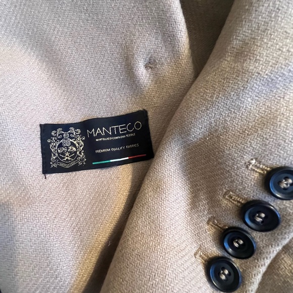 ZARA WOMENS MENSWEAR STYLE MANTECO WOOL LIGHT TAN CAMEL ONE BUTTON COAT M EUC - Picture 11 of 12